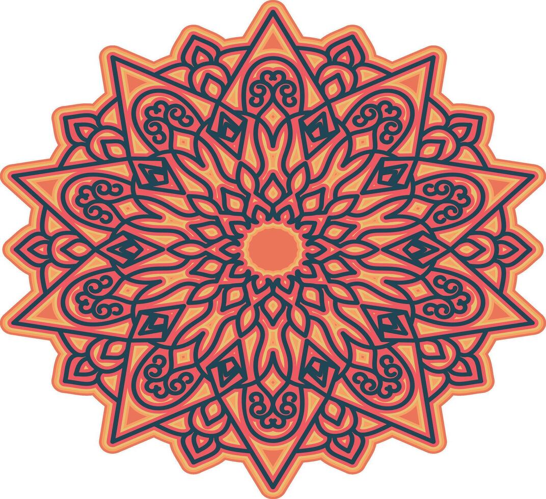 mandala illustration with beautiful color gradations vector