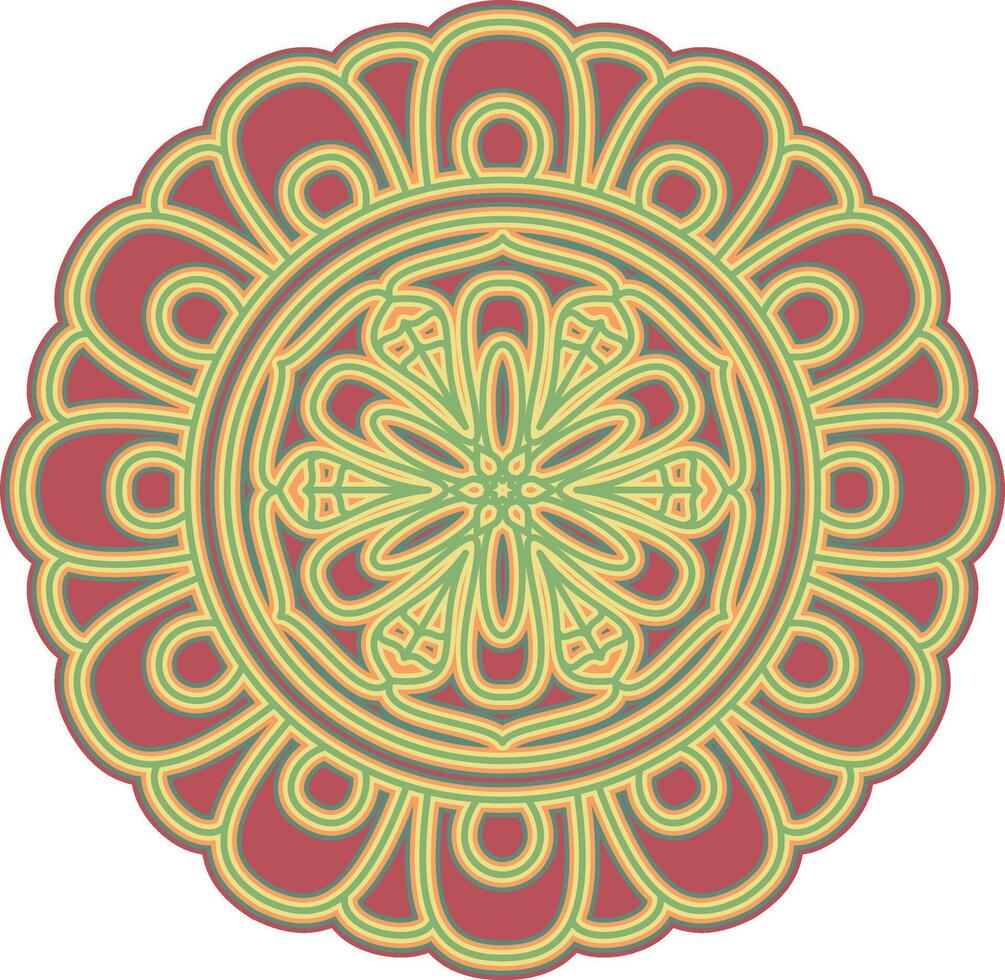 Beautiful color gradations in mandala illustrations vector