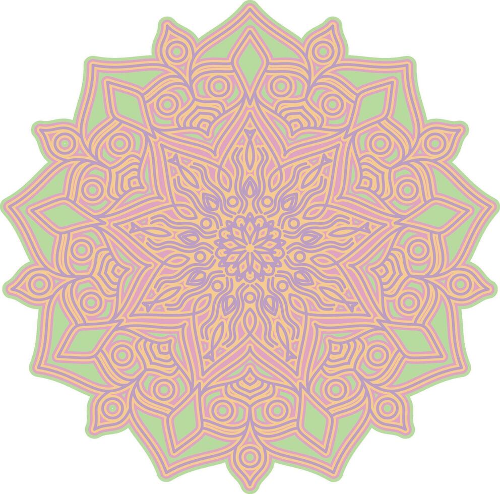 mandala illustration with beautiful color gradations vector