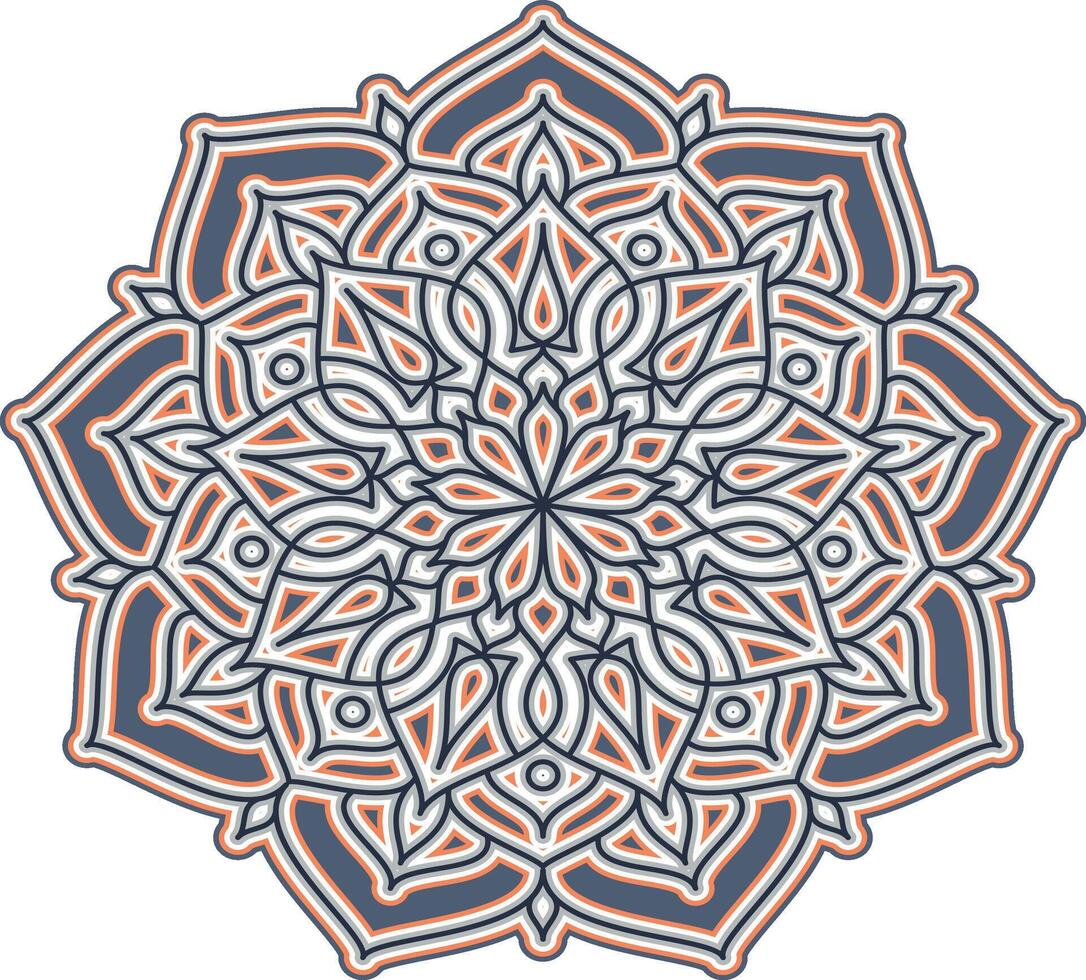 Beautiful color gradations in mandala illustrations vector