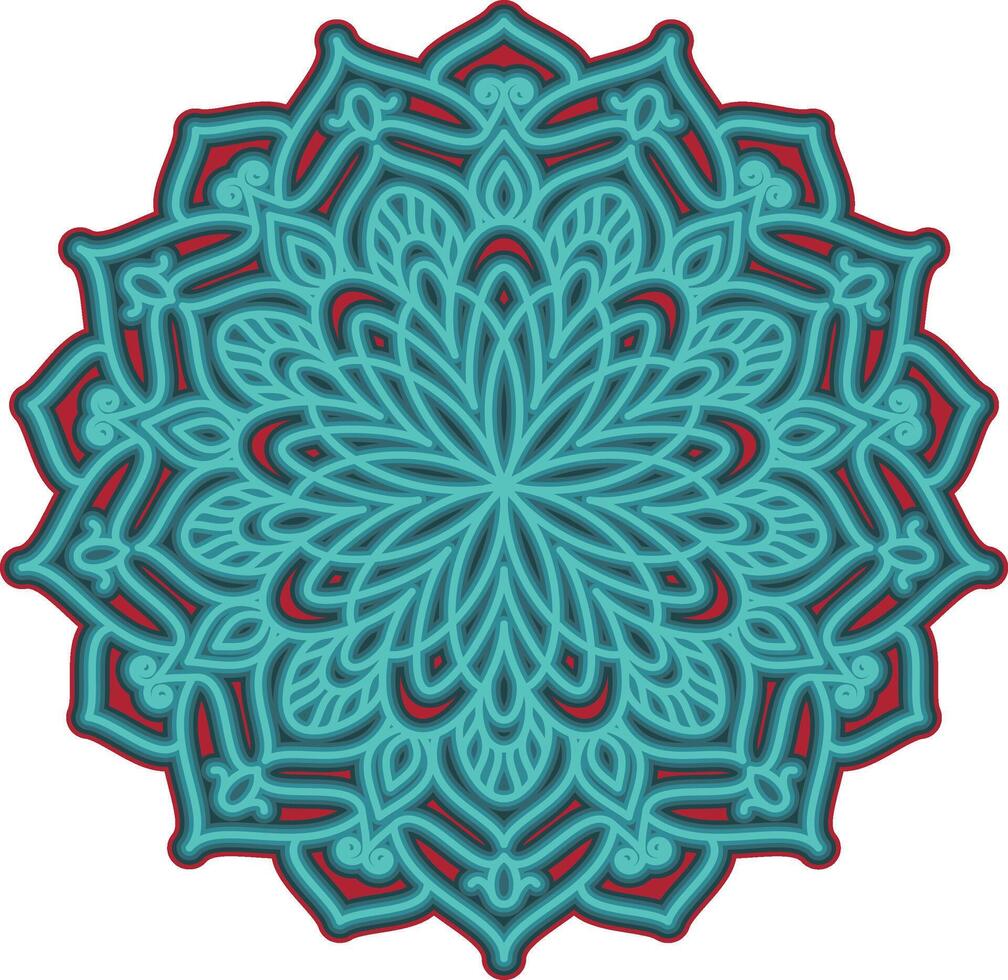 Beautiful color gradations in mandala illustrations vector