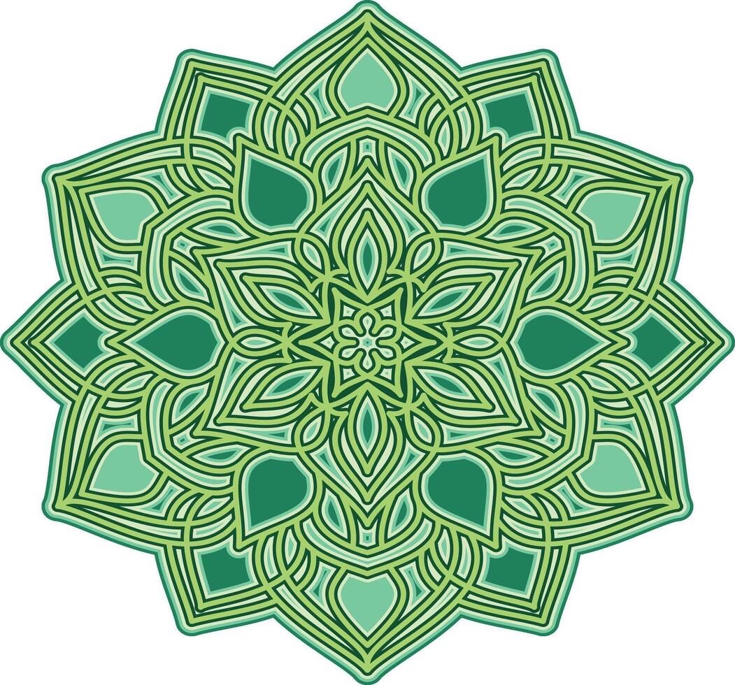 mandala pattern with natural art inside vector