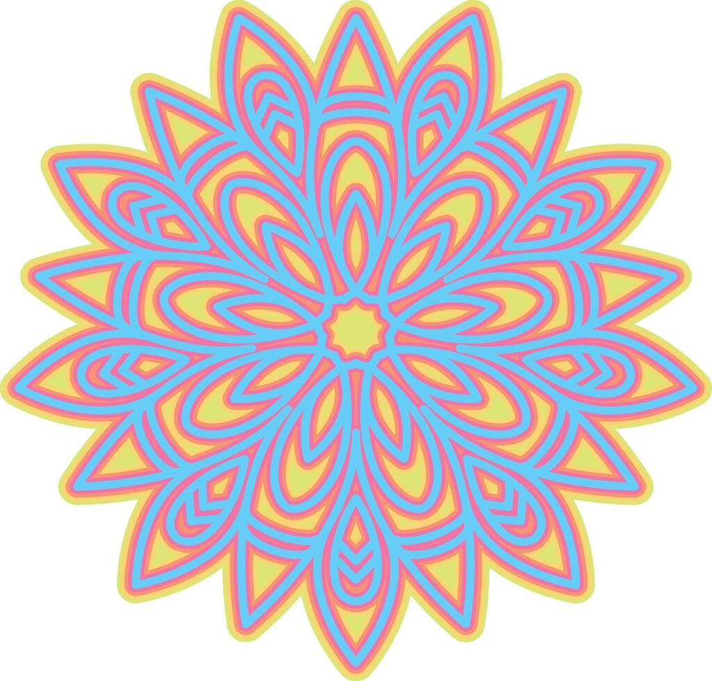 Beautiful color gradations in mandala illustrations vector