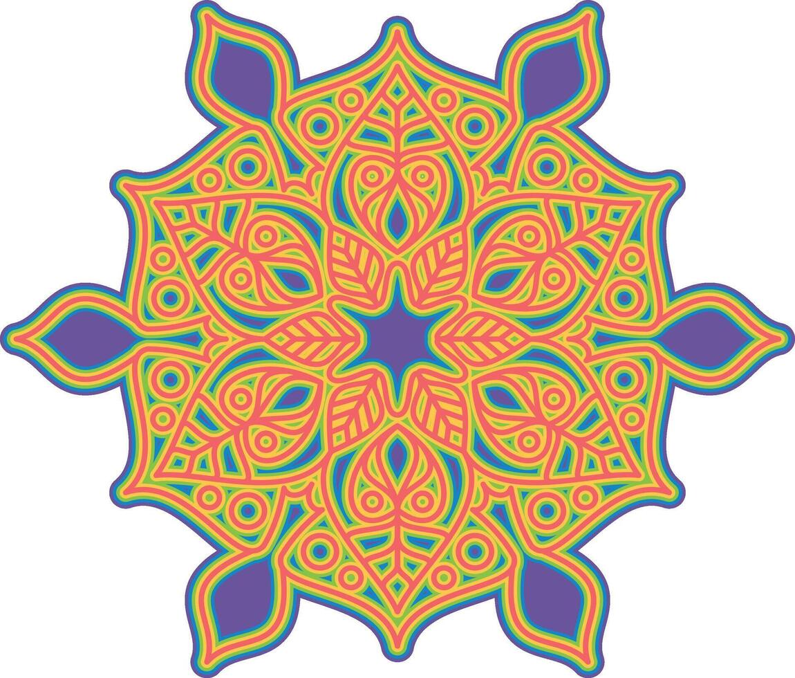 mandala pattern with natural art inside vector