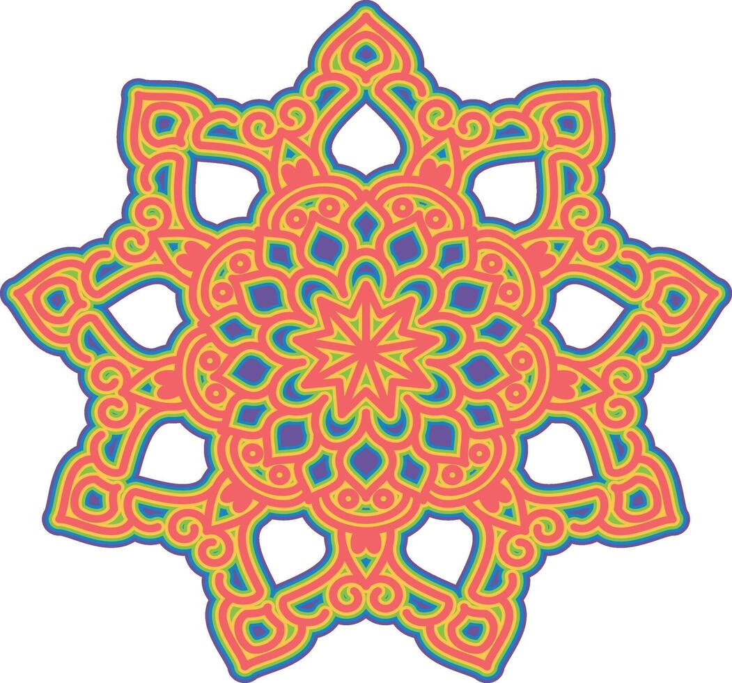 mandala pattern with natural art inside vector