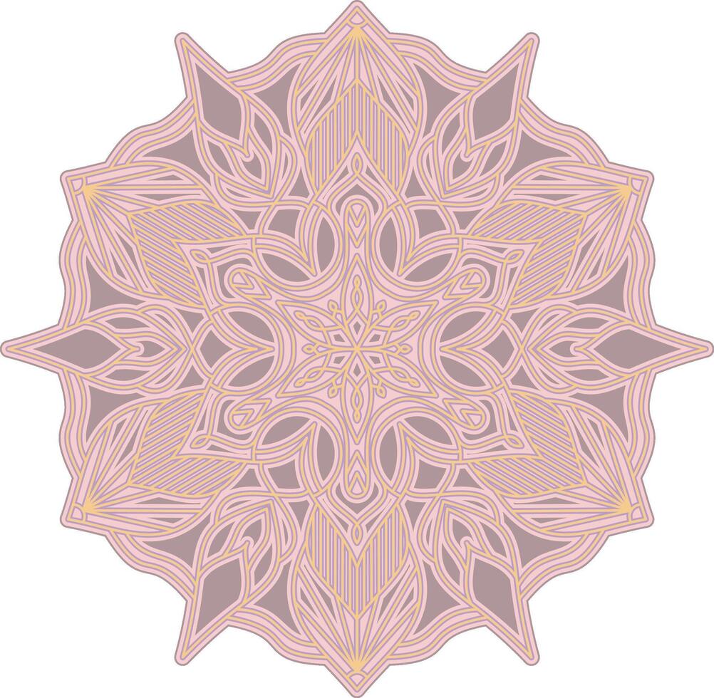 mandala pattern with natural art inside vector