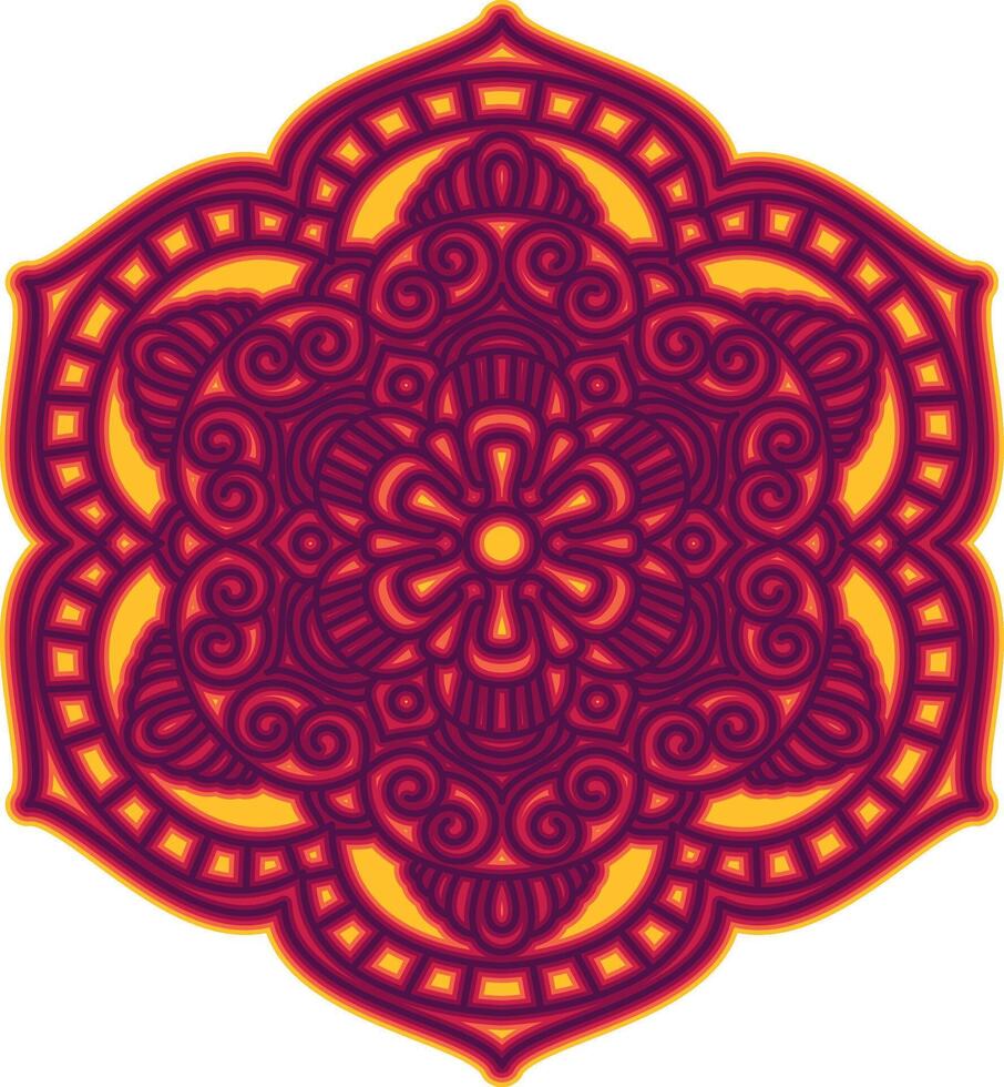 mandala pattern with natural art inside vector