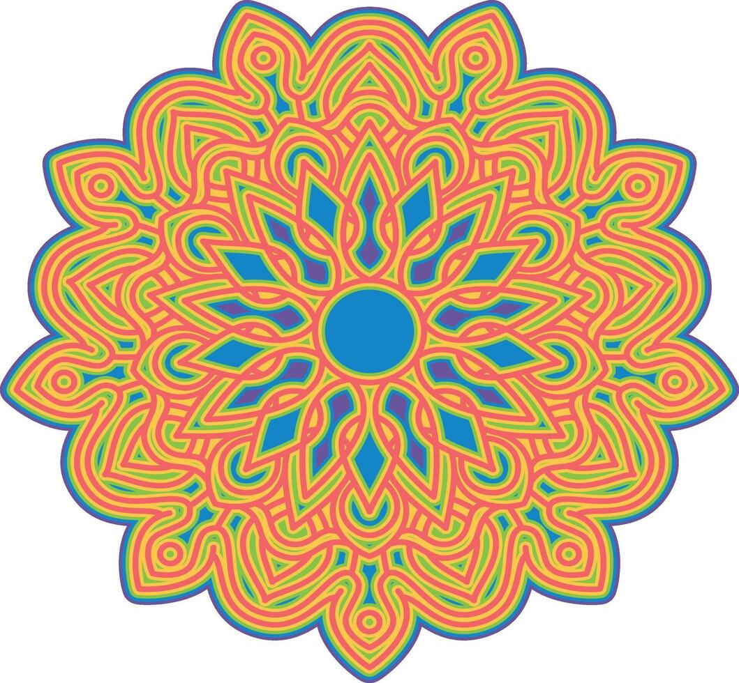 Beautiful color gradations in mandala illustrations vector
