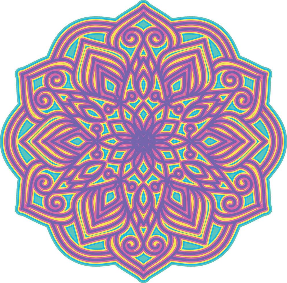 mandala illustration with beautiful color gradations vector
