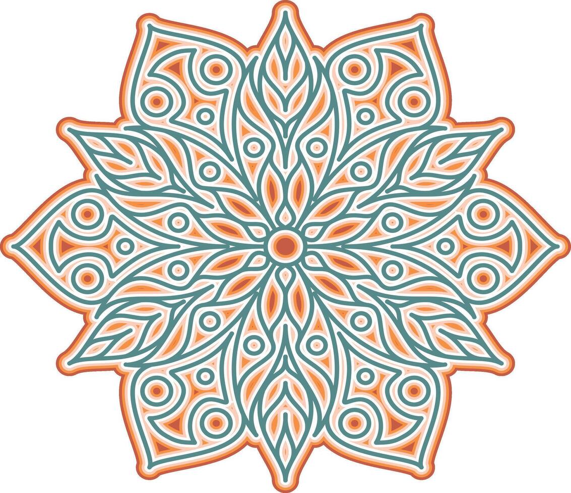 mandala pattern with natural art inside vector