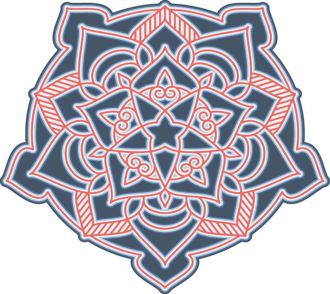 Beautiful color gradations in mandala illustrations vector