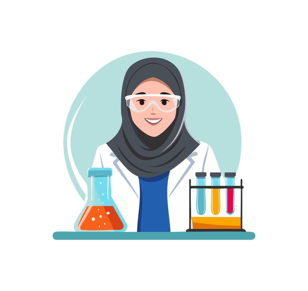 Scientist Girl with Hijab vector