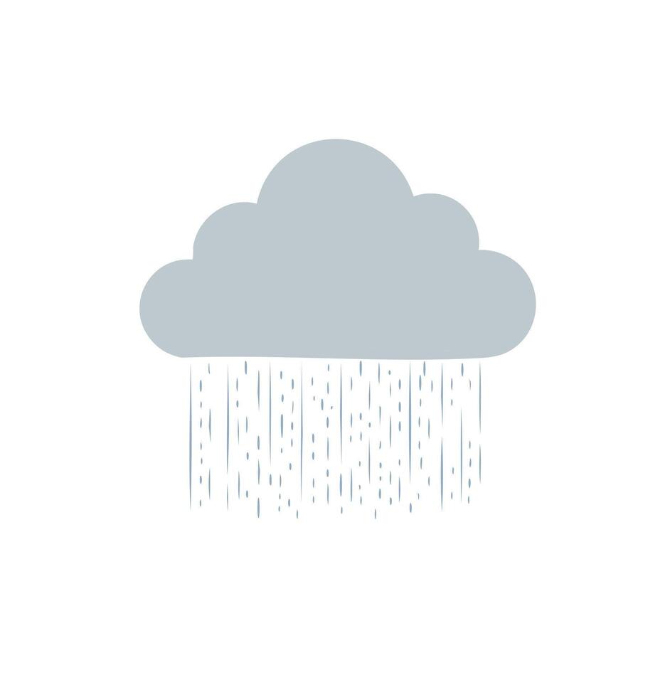 gray cloud with rain vector