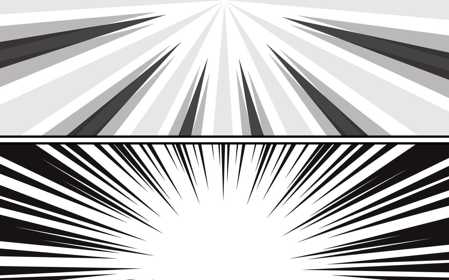 Comic panel background with burst radial effect vector