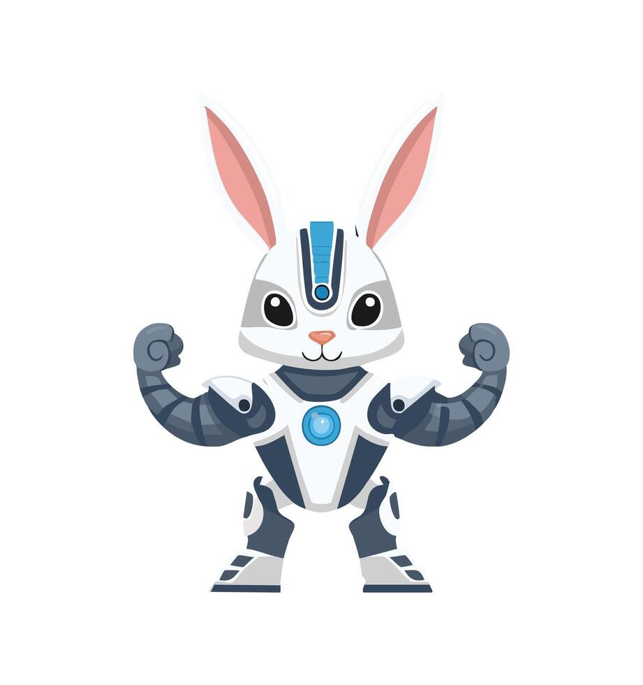 bunny with cybernetic ears and strong vector
