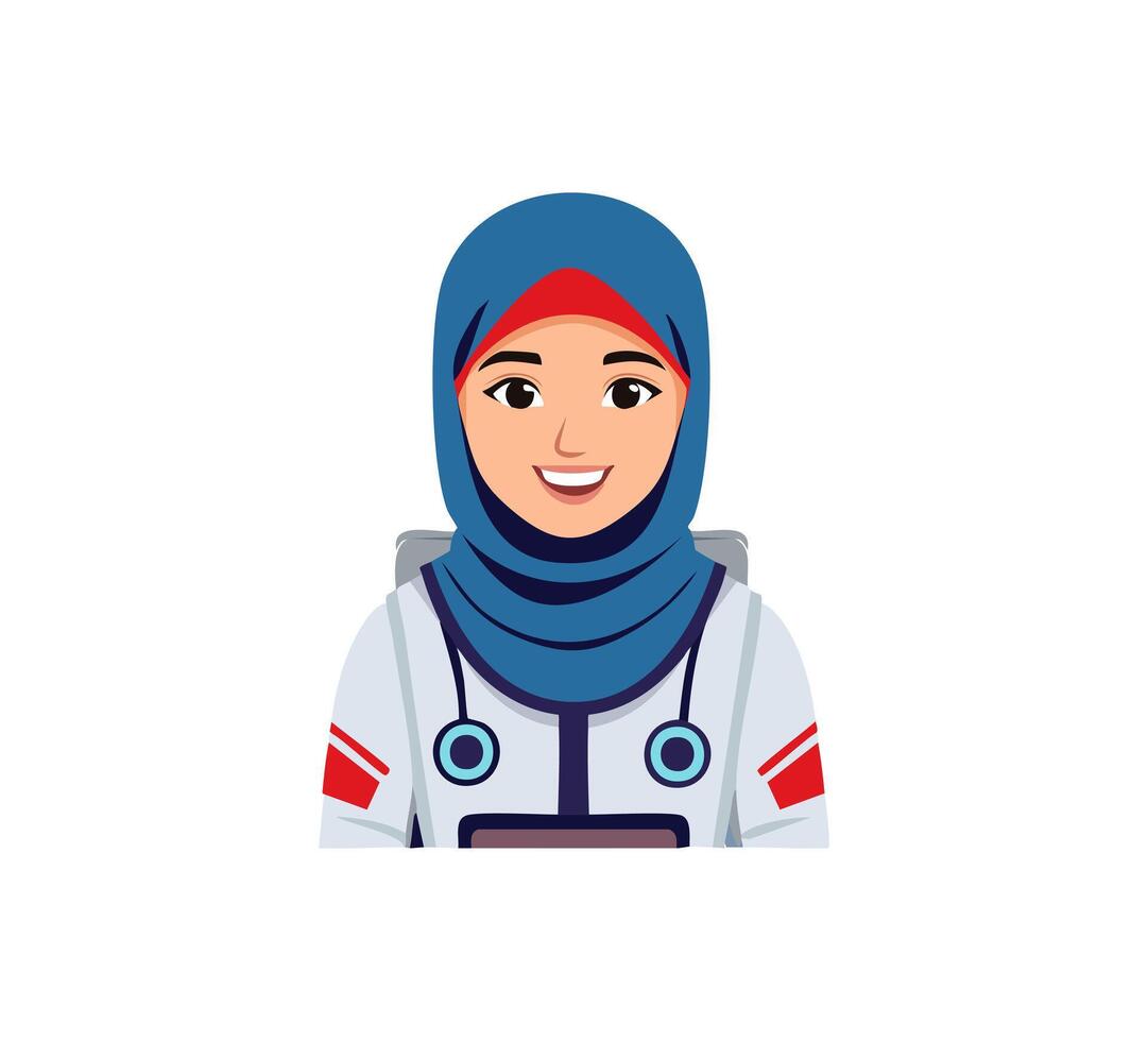 Astronaut Girl with Hijab vector