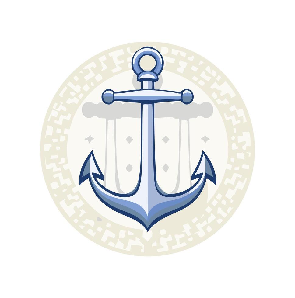 Navy and White Anchors vector