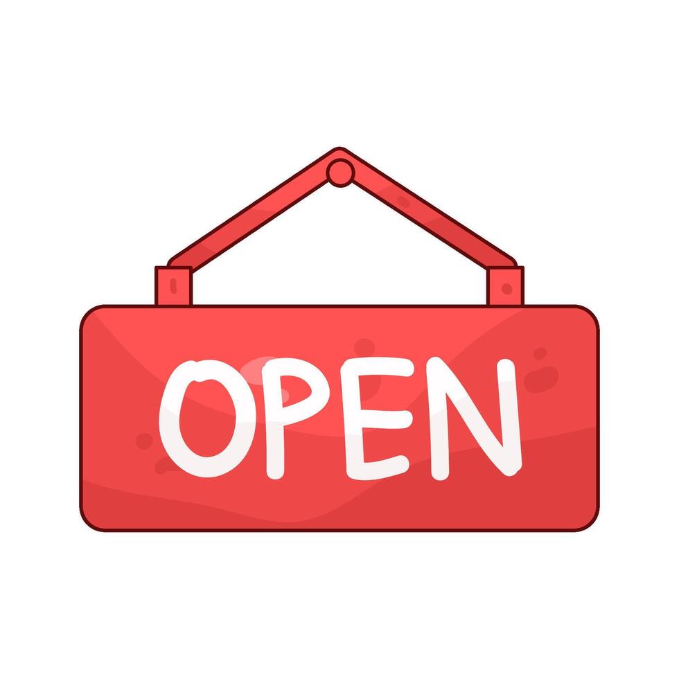 Illustration of open signboard vector