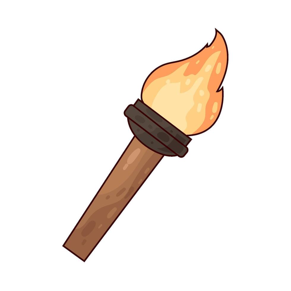 Illustration of medieval torch vector