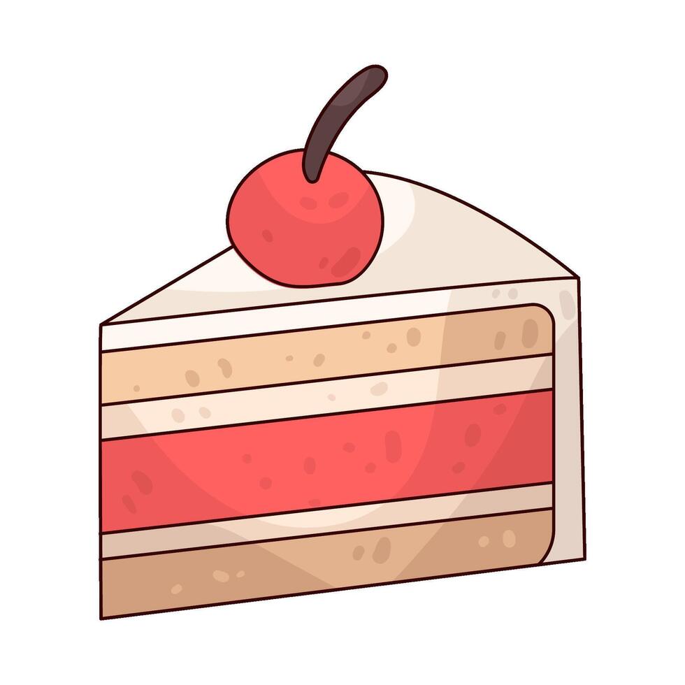 Illustration of cake slice vector