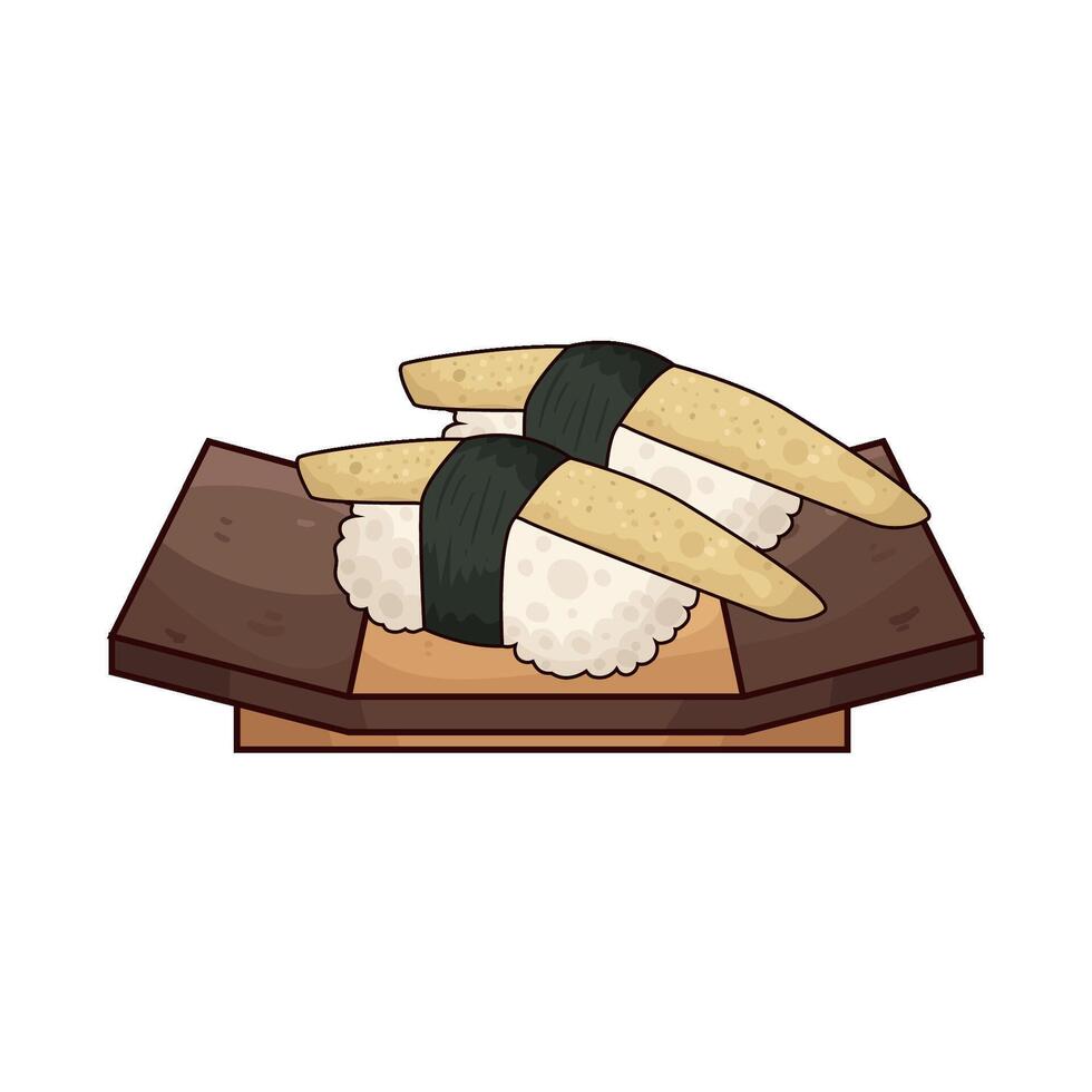illustration of sushi on plate vector