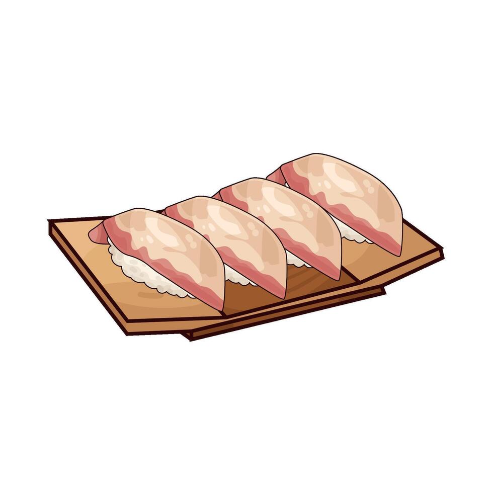 illustration of fresh sushi vector