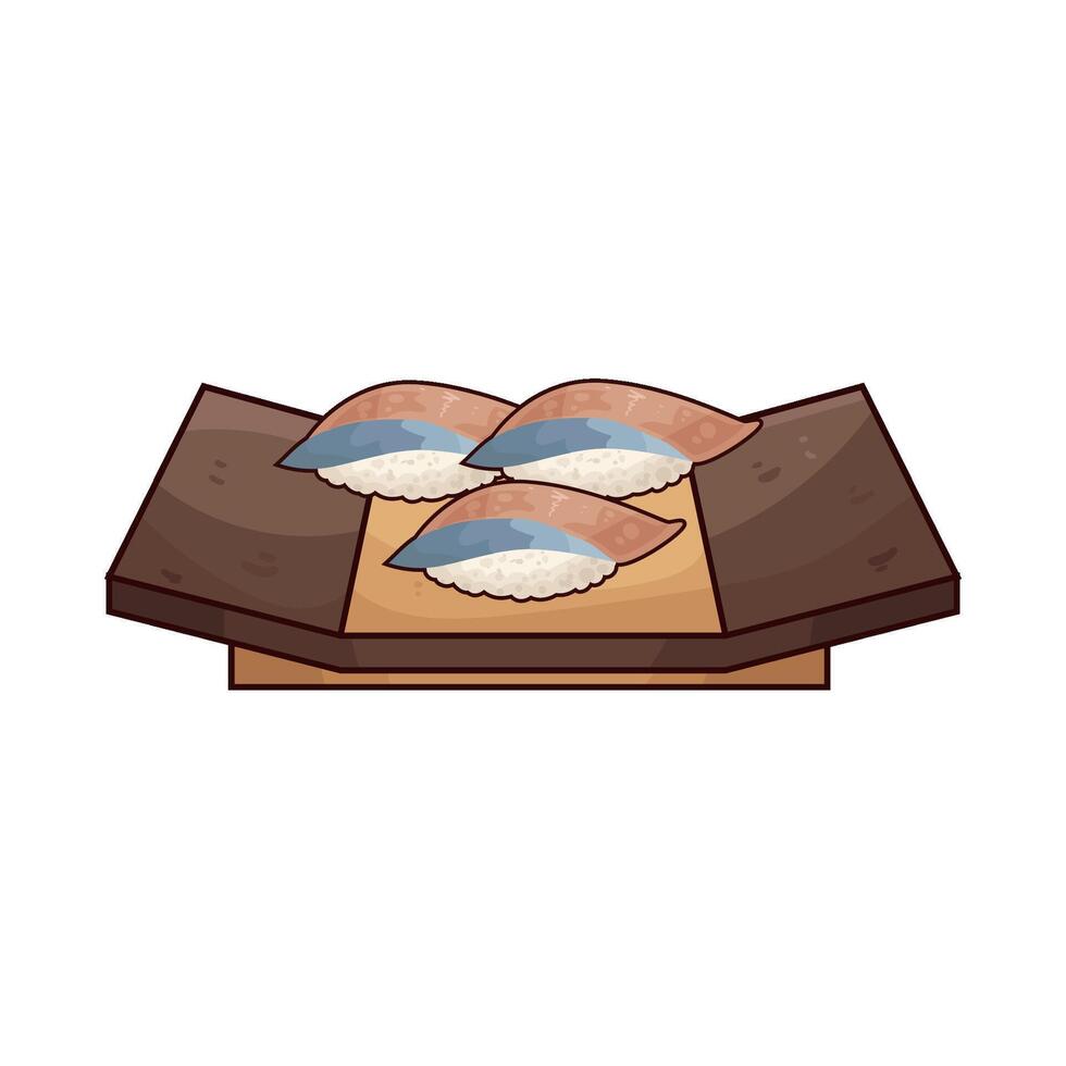 illustration of fresh sushi on plate vector