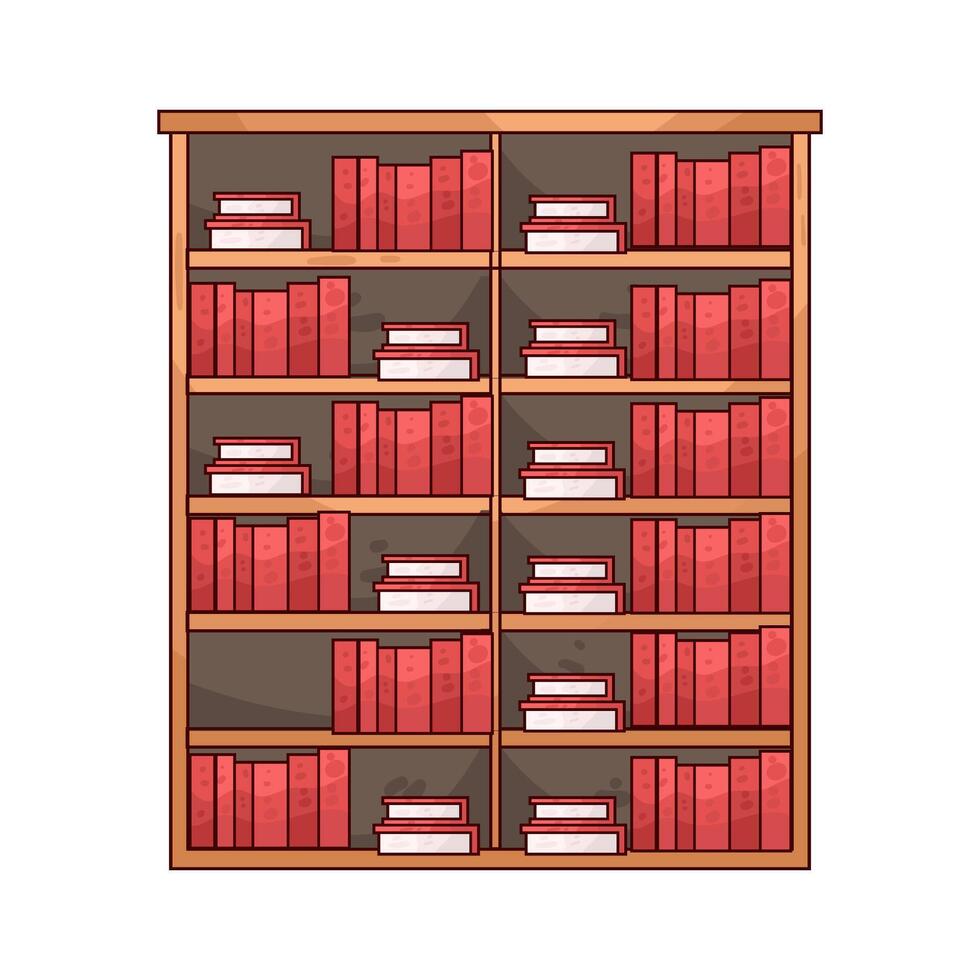 Illustration of bookshelf vector