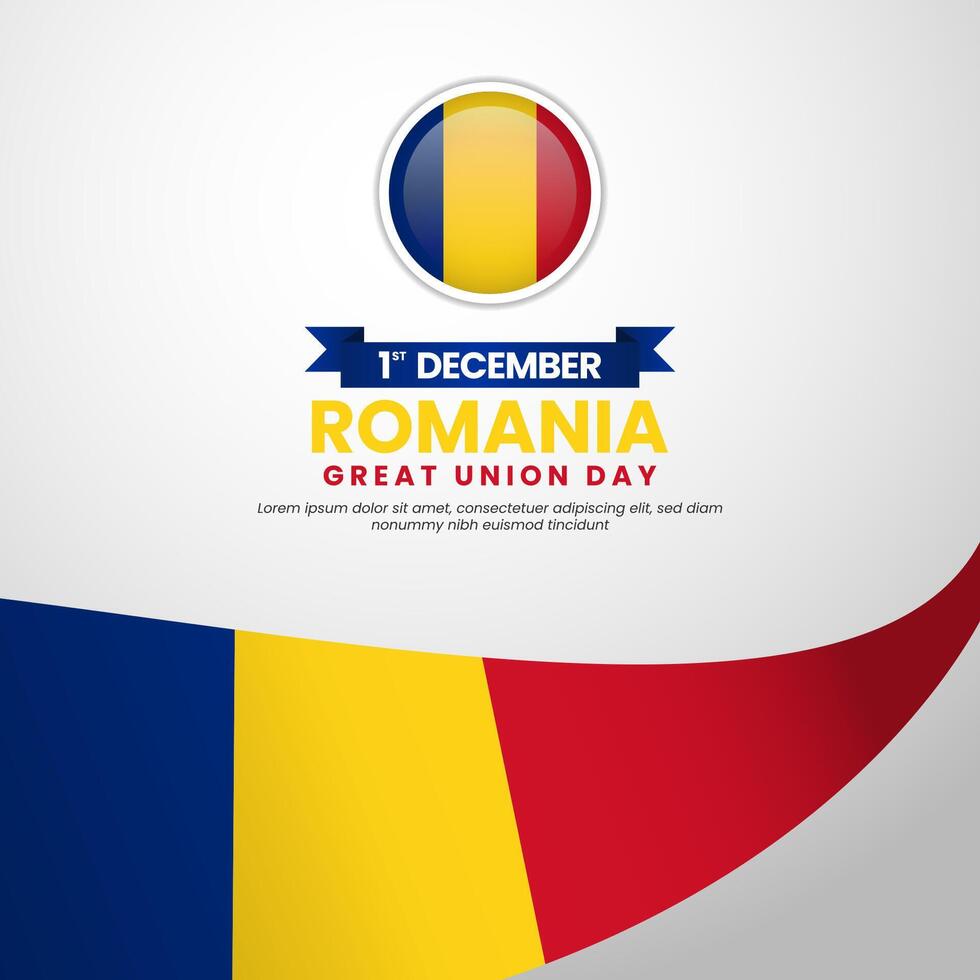 Romania Great Union Day banner design for greeting card, poster or social media post vector