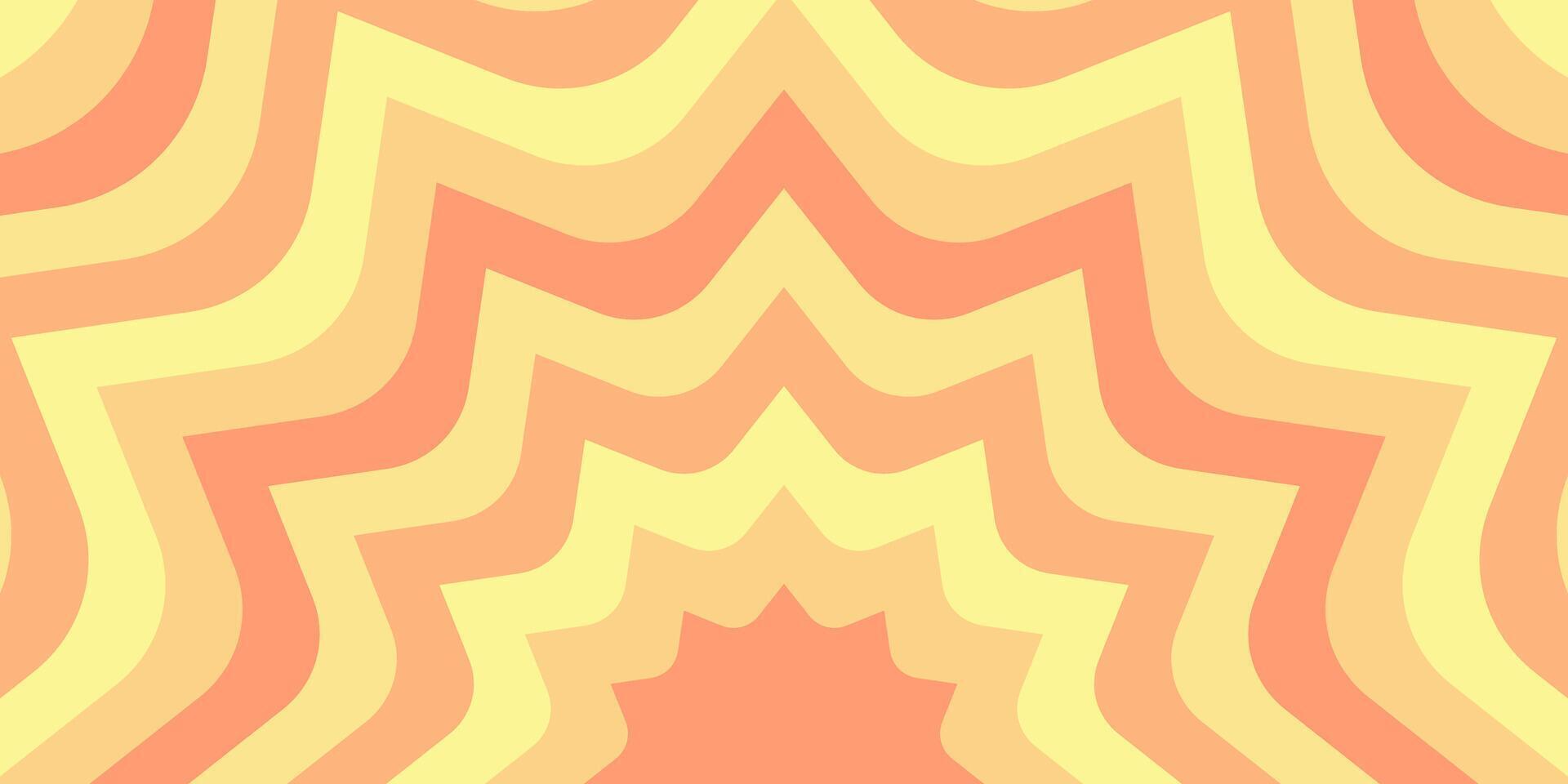 sun pattern yellow and orange background, wavy design. vector