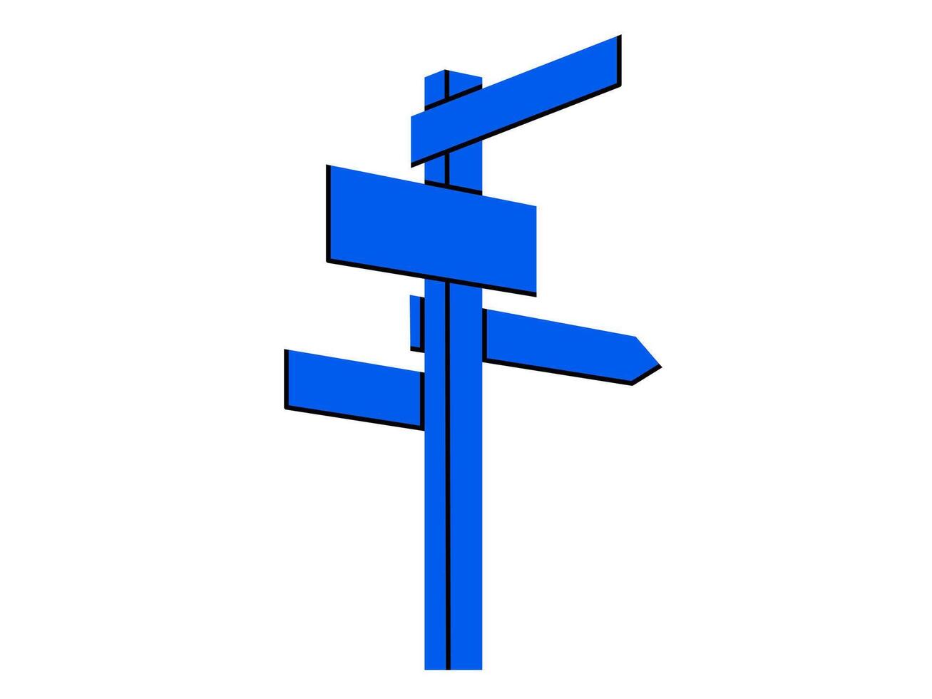 Hand drawn cute cartoon illustration street sign. Flat road direction choice doodle. Business plan icon. Navigation guide. Strategy solution. Way decision. Searching for opportunity. Isolated. vector