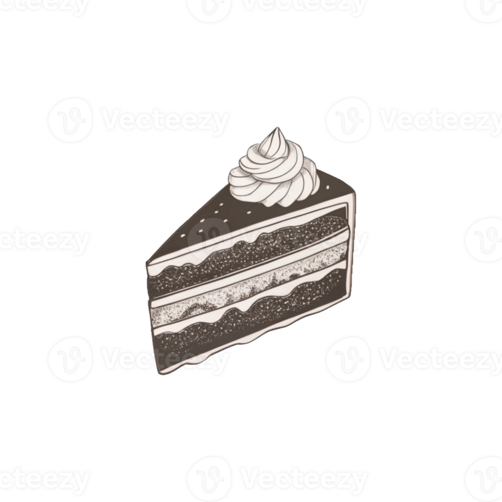 chocolate cake slice drawing png