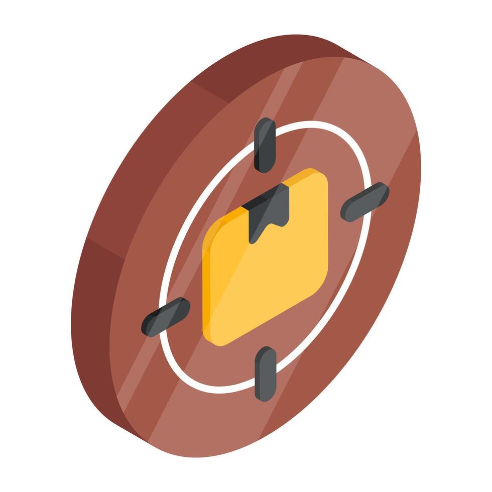An editable design icon of target parcel vector