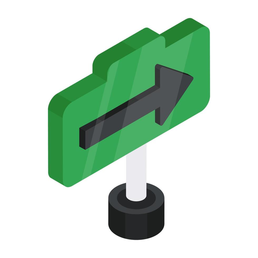 Creative design icon of right arrow board vector
