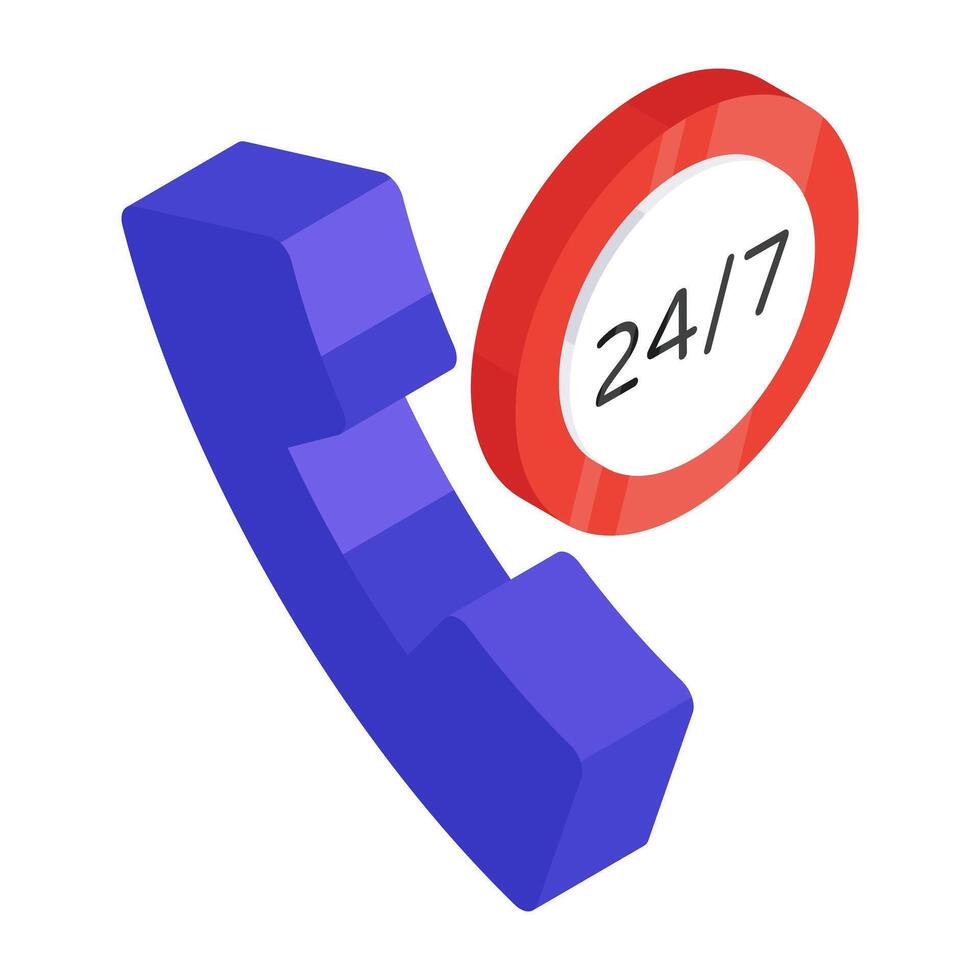 A unique design icon of 247hr call service vector