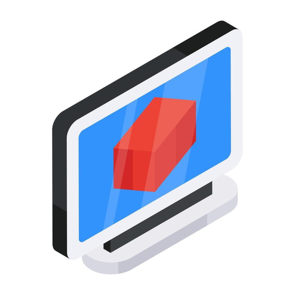 Editable design icon of 3d model vector