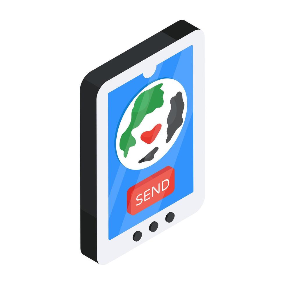 A beautiful design icon of mobile globe vector