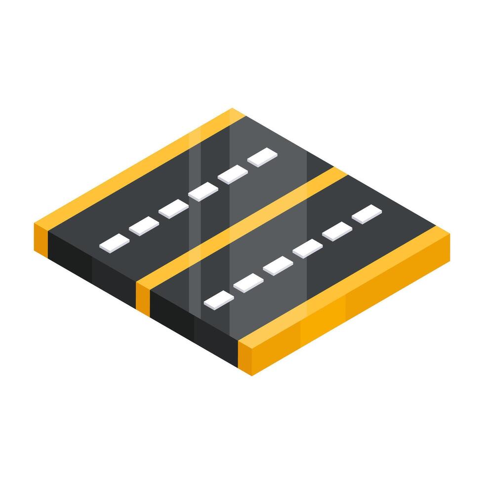 A flat isometric design icon of road vector