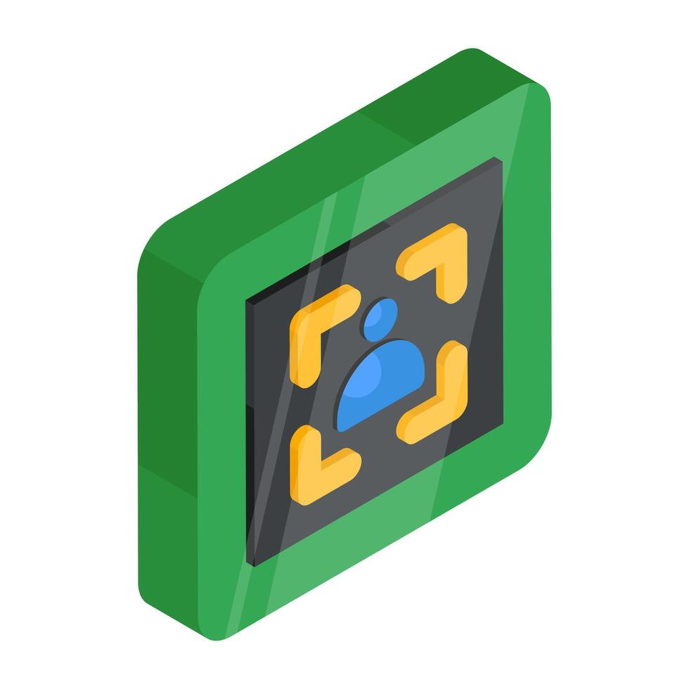 An editable design icon of profile recognition vector