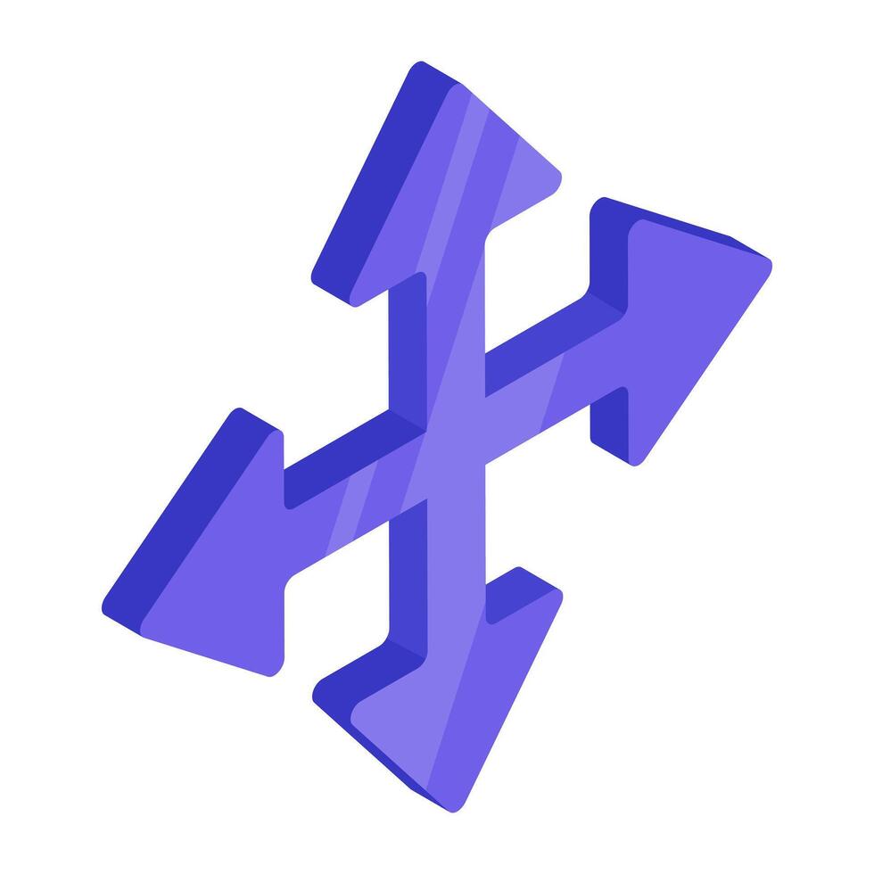 Four direction arrows icon, editable vector