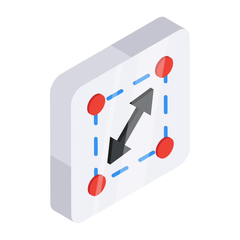 Editable flat isometric designof double head arrows vector