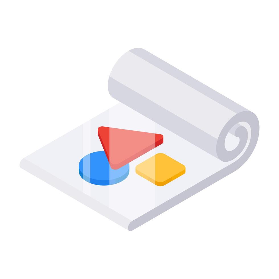 Math shapes on page, geometric shapes icon vector