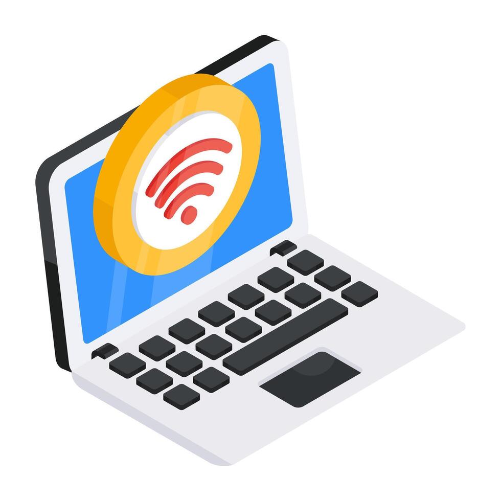 Perfect design icon of connected laptop vector
