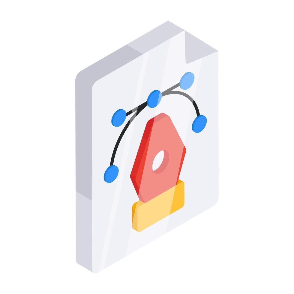 A unique design icon of bezier file vector