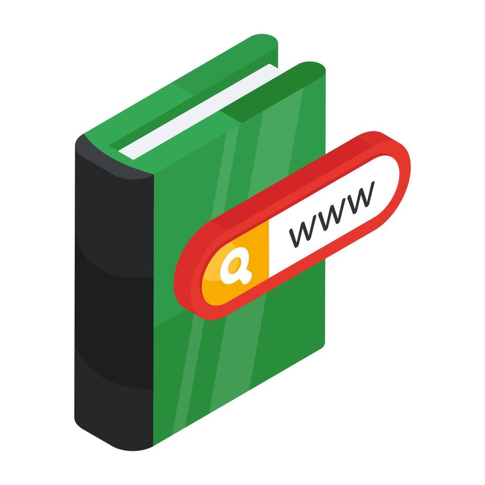 A colored design icon of search book vector