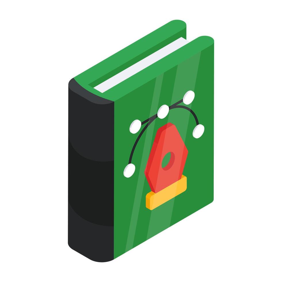 A flat isometric designicon of design book vector
