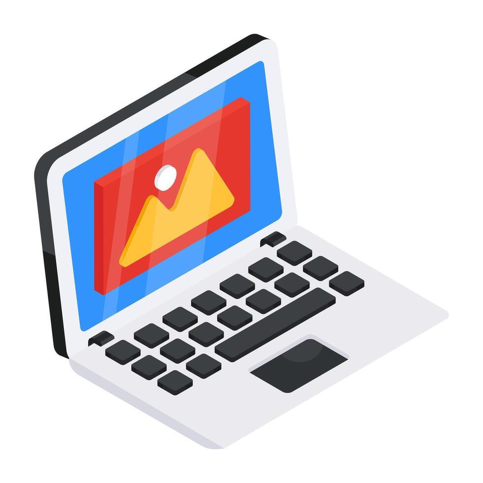 Conceptual isometric design icon of online gallery vector