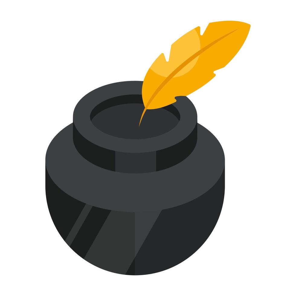 A trendy design icon of quill pen vector