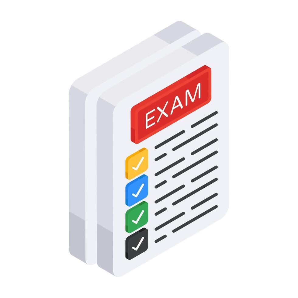 Creative design icon of exam paper vector