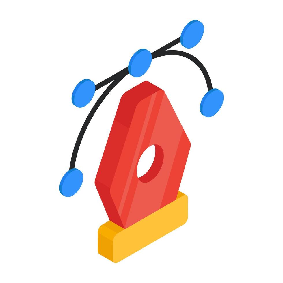 Pen with nodes, bezier tool icon vector